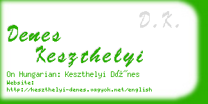 denes keszthelyi business card